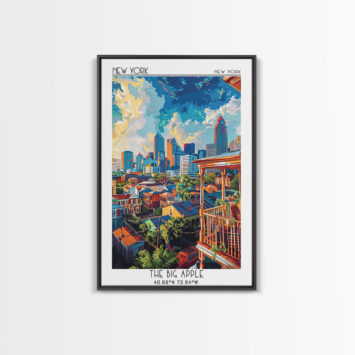 New Orleans Travel Poster, Framed Canvas Print, Poster Print, Travel Wall Art, Wanderlust Gift, Home Office Decor, City Illustration