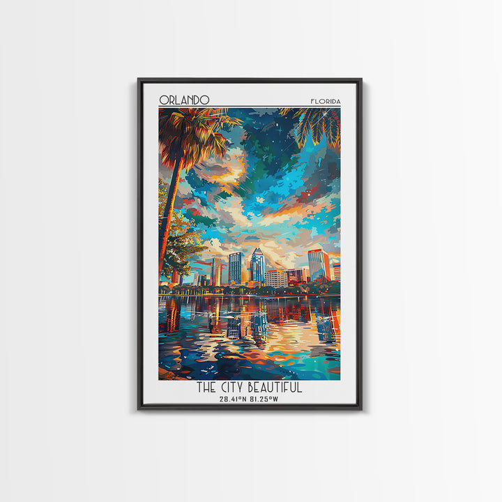 Orlando Travel Poster, Canvas Print, Poster Print, Travel Wall Art, City Illustration, Wall Art, Travel Prints, Living Room Wall Art