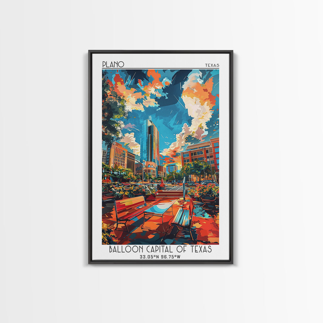 Plano Travel Poster, Canvas Print, Travel Prints, Landscape Art, Travel Decor, Minimalist Poster, Wanderlust Gift, Home Office Decor