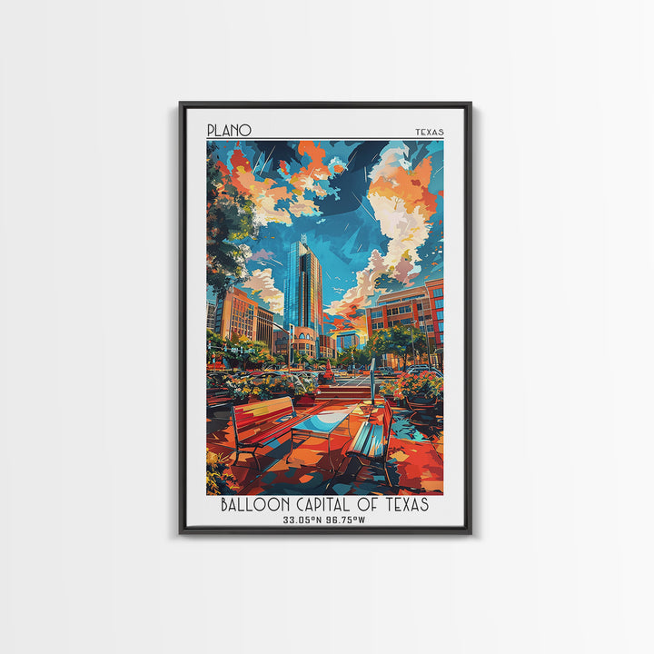 Plano Travel Poster, Canvas Print, Travel Prints, Landscape Art, Travel Decor, Minimalist Poster, Wanderlust Gift, Home Office Decor