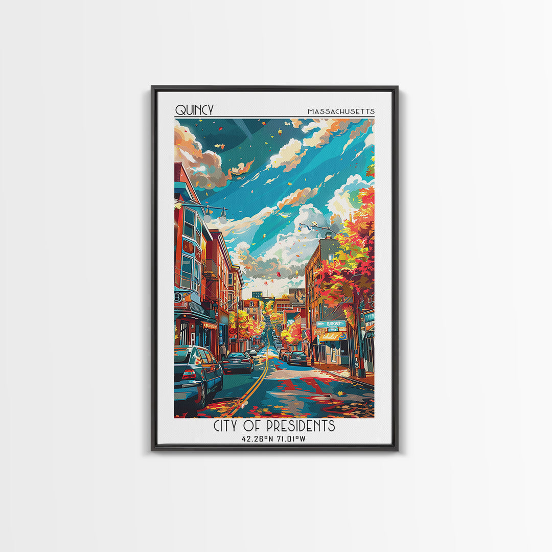 Quincy Travel Poster, Canvas Print, Travel Wall Art, City Wall Art, Vintage Travel, City Art Print, Vintage Travel Art, Travel Print