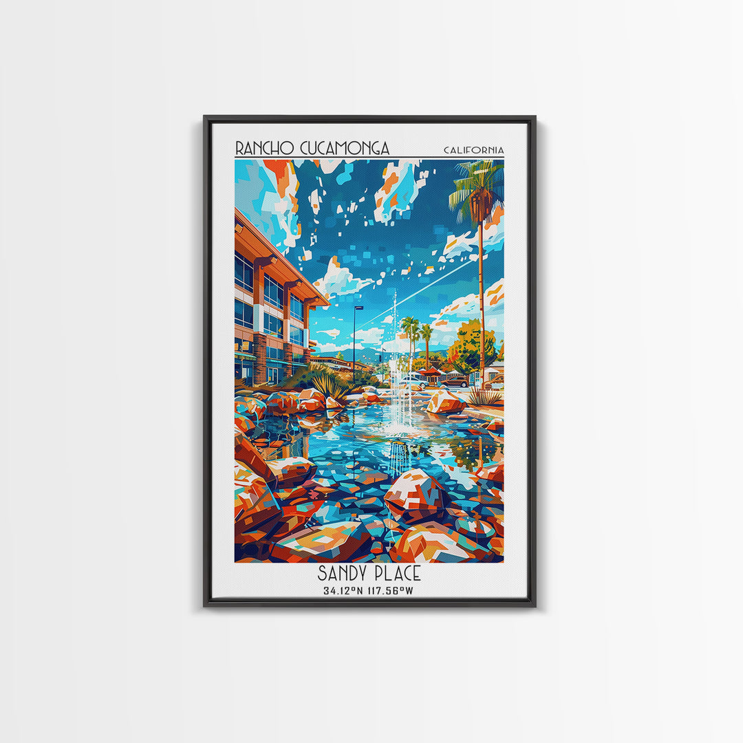 Rancho Cucamonga Travel Poster, Framed Canvas Print, Travel Art Print, Modern Wall Decor, Wall Art, Travel Print, Retro Travel Print
