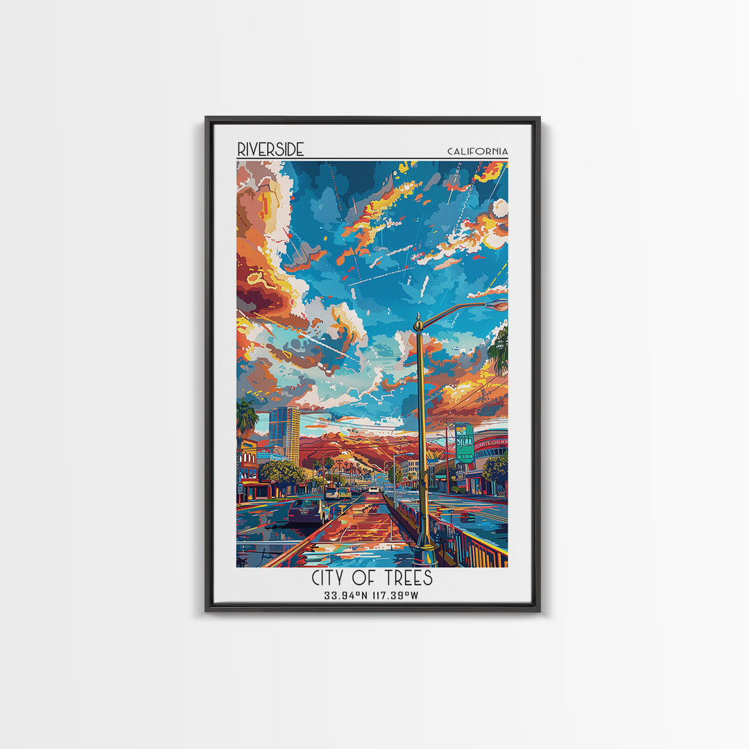 Riverside Travel Poster, Canvas Print, City Art Print, Travel Wall Art, Vintage Travel, Landscape Art, Fine Art Print, Travel Prints