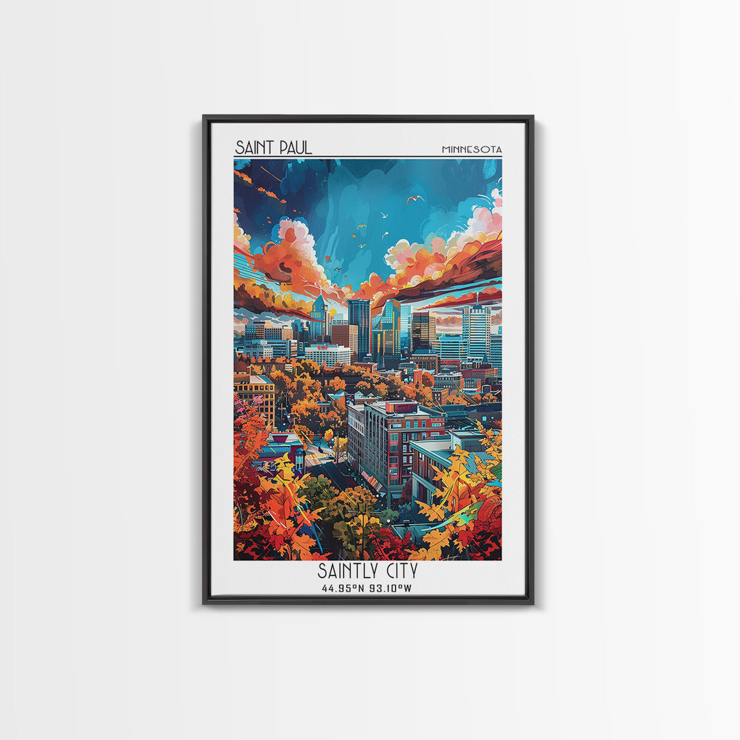 Saint Paul Travel Poster, Canvas Print, Retro Travel Poster, City Wall Art, City Travel Poster, Vintage Poster, Living Room Wall Art