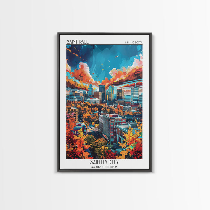 Saint Paul Travel Poster, Canvas Print, Retro Travel Poster, City Wall Art, City Travel Poster, Vintage Poster, Living Room Wall Art