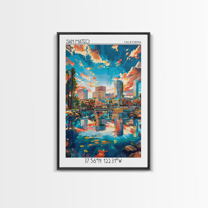 San Jose Travel Poster, Framed Canvas Print, Travel Wall Art, City Wall Art, Living Room Wall Art, Vintage Posters, Gallery Wall Set
