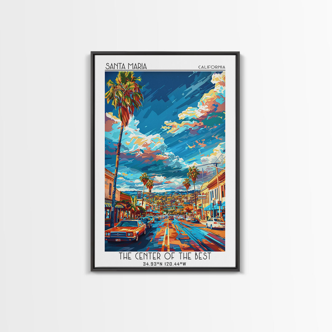 Santa Maria Travel Poster, Canvas Print, City Travel Poster, Vintage City Poster, City Art Print, Retro Travel Print, Fine Art Print
