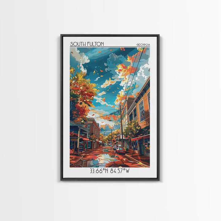 South Fulton Travel Poster, Framed Canvas Print, Retro Wall Art, Travel Print, Vintage Travel, Vintage Travel Art, Minimalist Poster