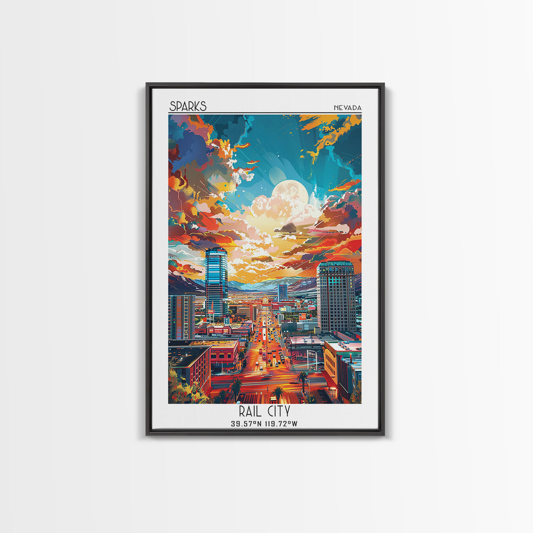 Sparks Travel Poster, Canvas Print, Poster Print, Travel Wall Art, City Illustration, Gallery Wall Set, Retro Wall Art, Travel Decor