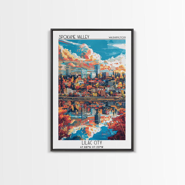 Spokane Travel Poster, Canvas Print, City Art Print, Travel Wall Art, Fine Art Print, Minimalist Poster, Poster Print, City Wall Art