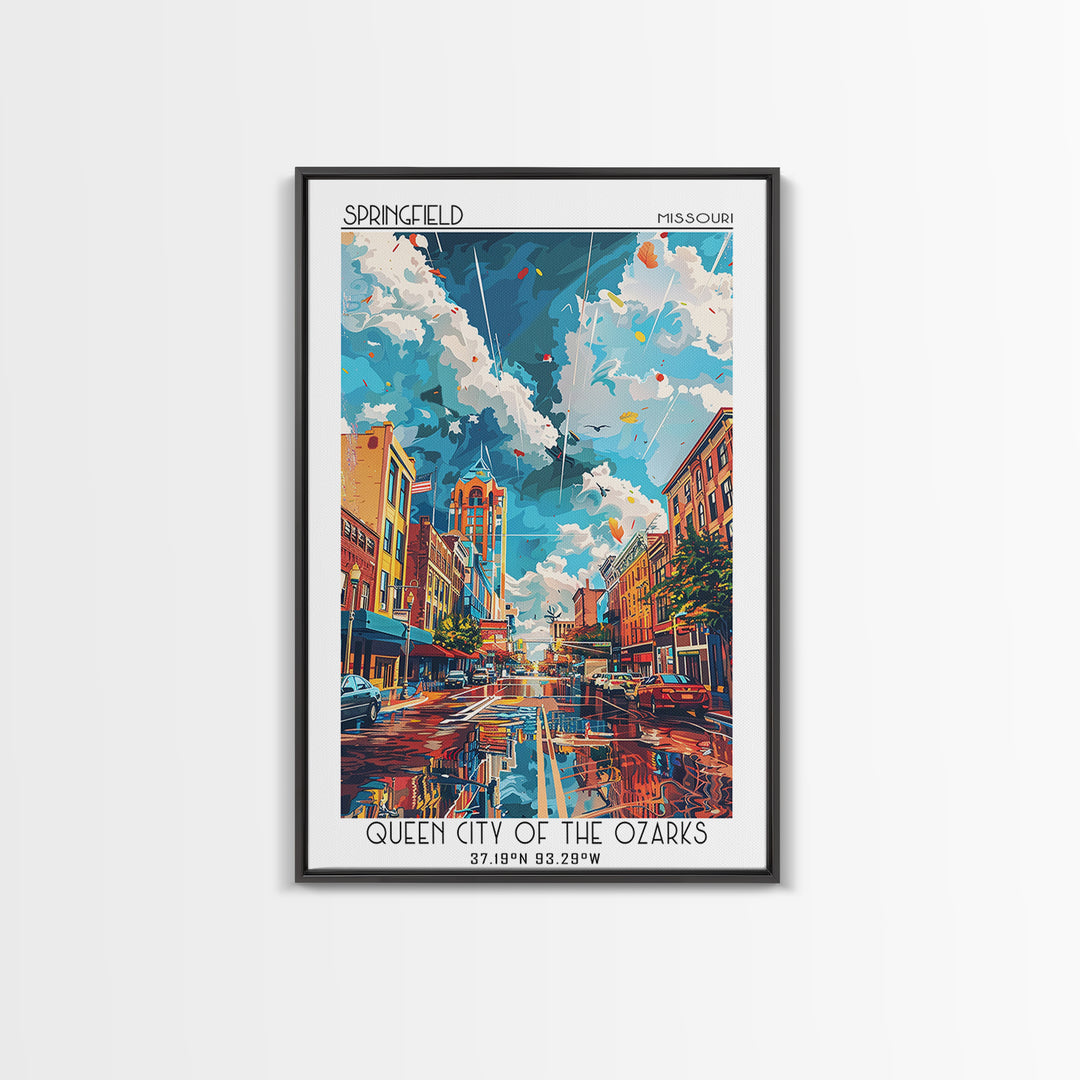 Springfield Travel Poster, Canvas Print, City Travel Poster, Vintage City Poster, Mid Century Wall Art, Travel Print, Vintage Travel