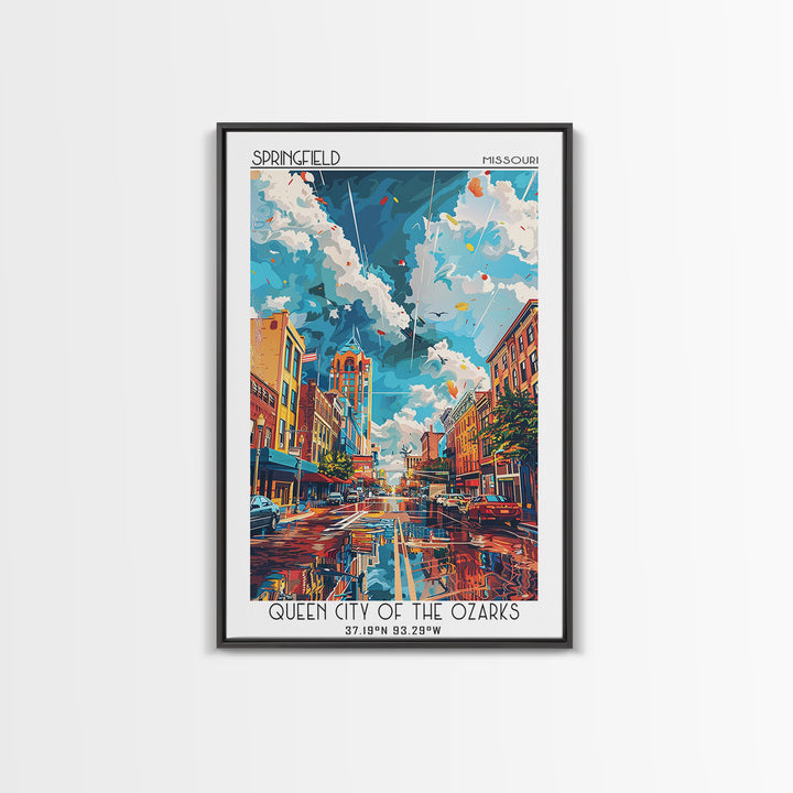 Springfield Travel Poster, Canvas Print, City Travel Poster, Vintage City Poster, Mid Century Wall Art, Travel Print, Vintage Travel