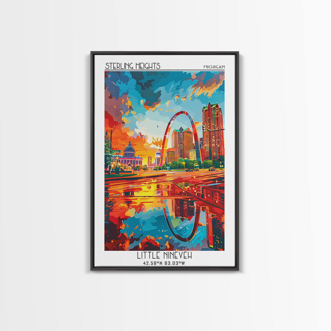 St Louis Travel Poster, Framed Canvas Print, City Travel Poster, Travel Wall Decor, Fine Art Print, Minimalist Poster, Landscape Art