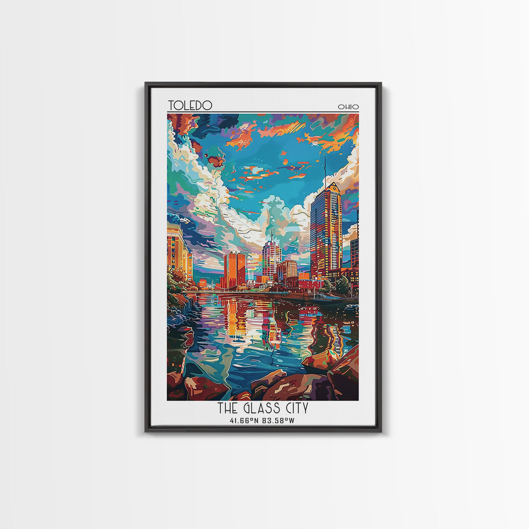 Toledo Travel Poster, Canvas Print, Travel Art Print, Modern Wall Decor, Home Decor, Poster Art, Mid Century Wall Art, Landscape Art