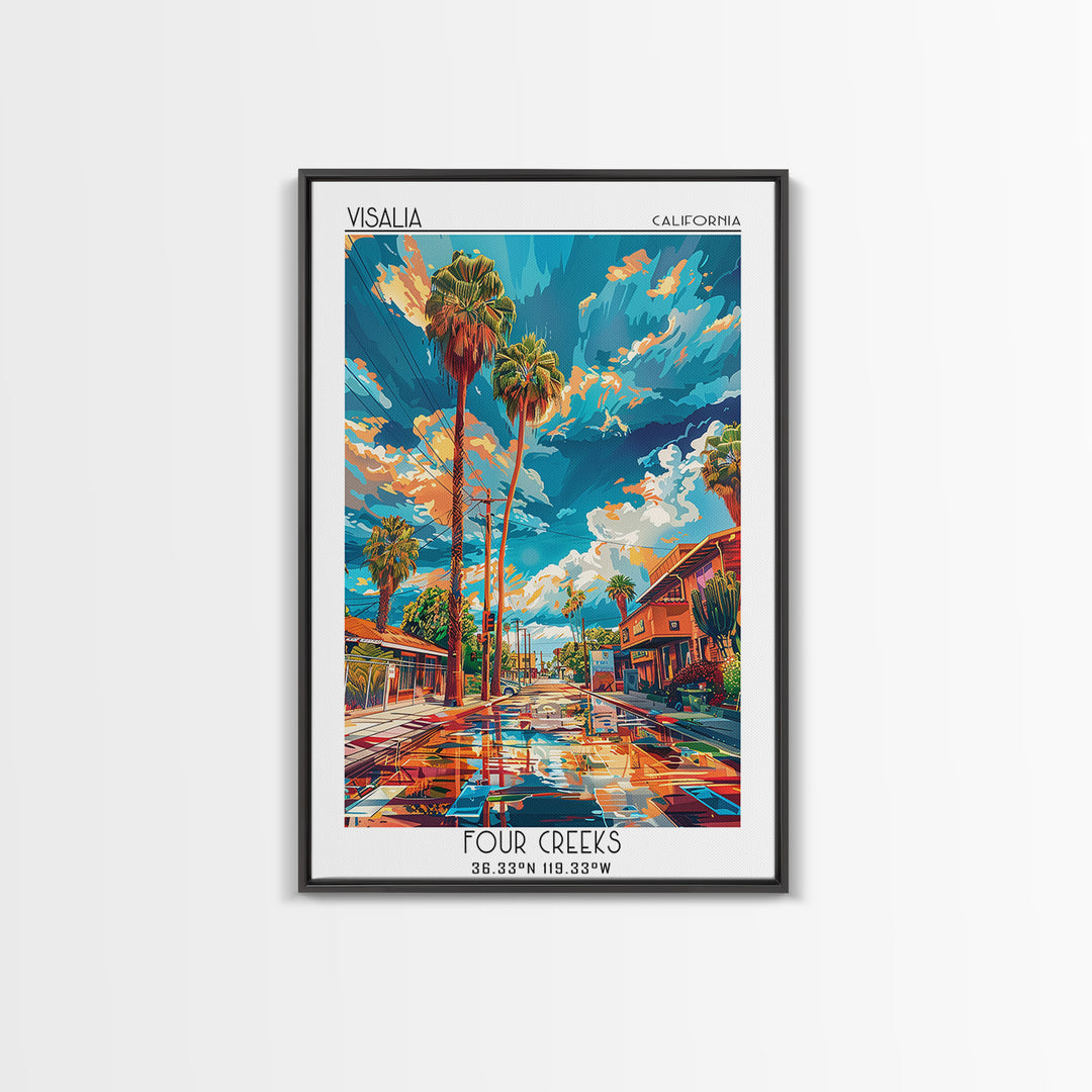 Visalia Travel Poster, Canvas Print, Vintage Travel Print, City Wall Art, Vintage Posters, Wanderlust Gift, City Art Print, Wall Art