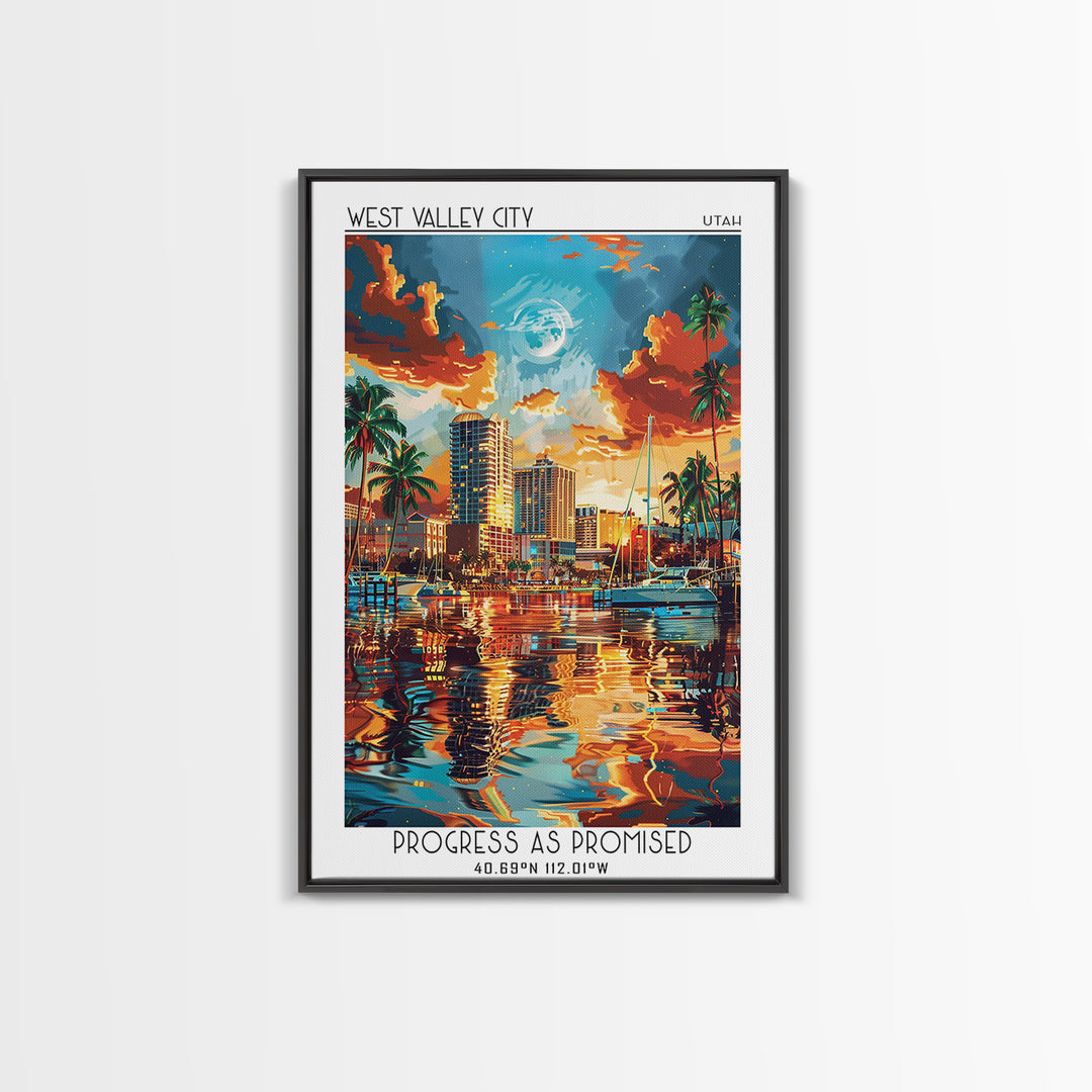 West Palm Beach Travel Poster, Framed Canvas Print, Poster Print, Travel Wall Art, Travel Posters, Minimalist Poster, Fine Art Print