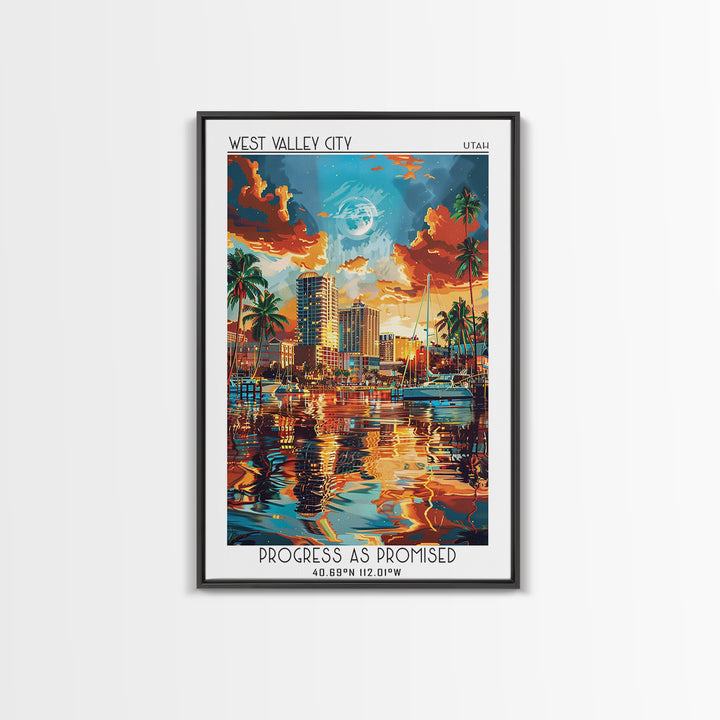 West Palm Beach Travel Poster, Framed Canvas Print, Poster Print, Travel Wall Art, Travel Posters, Minimalist Poster, Fine Art Print