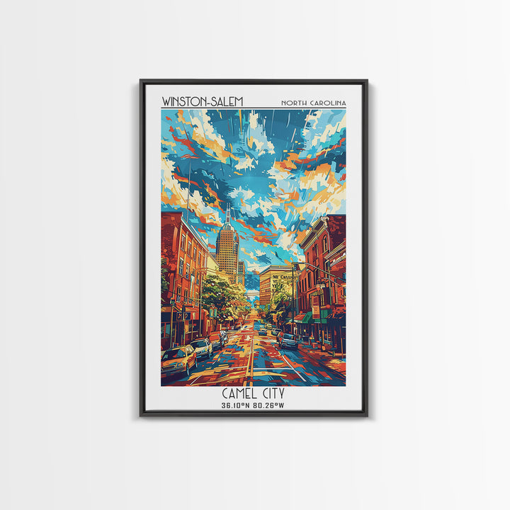 Winston-Salem Travel Poster, Canvas Print, Travel Wall Decor, Minimalist Poster, Travel Prints, Retro Travel Print, Gallery Wall Set