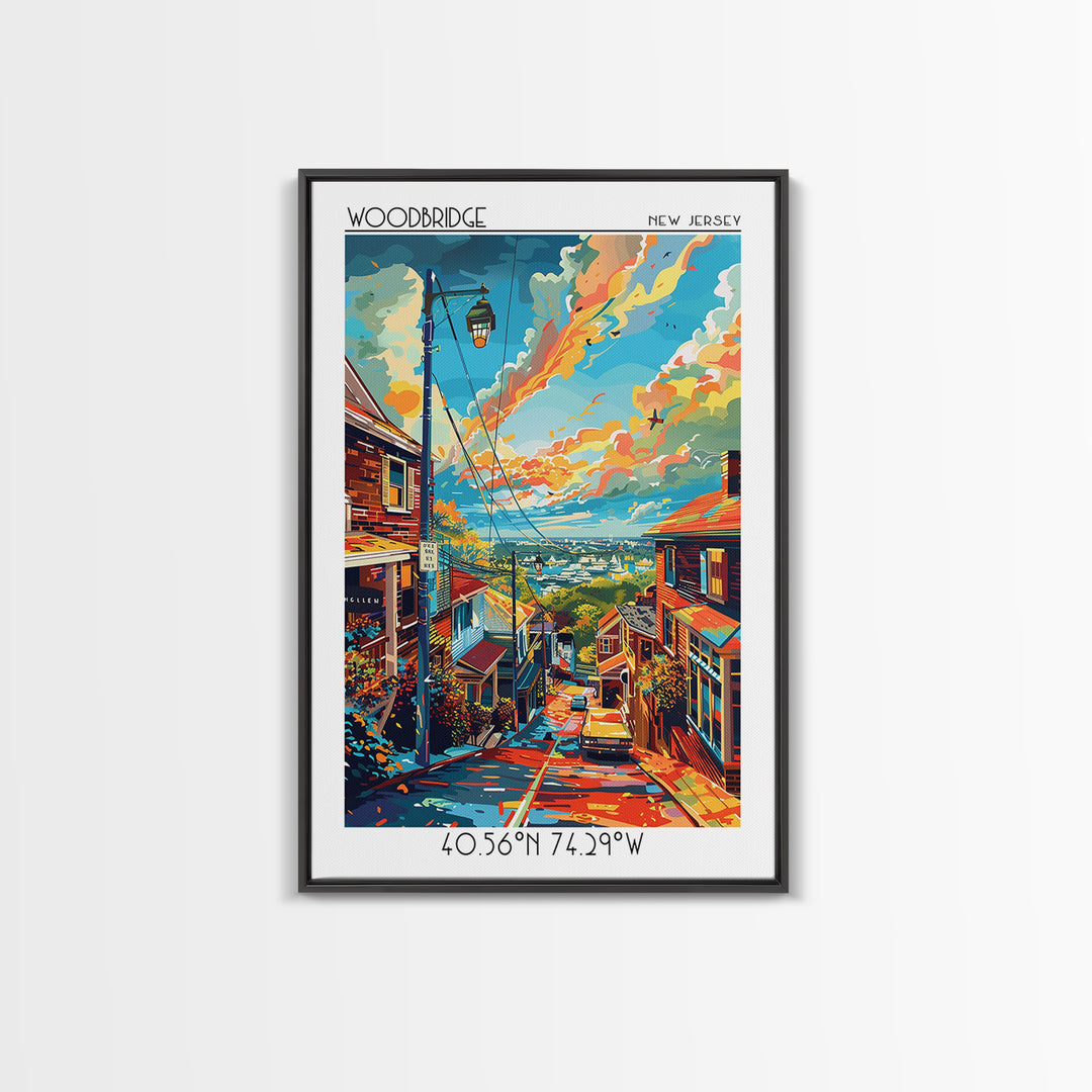 Woodbridge Travel Poster, Canvas Print, Travel Wall Decor, Minimalist Poster, Living Room Wall Art, Retro Travel Print, Poster Print