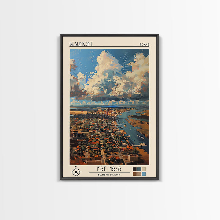 Beaumont Travel Poster, Canvas Print, City Travel Poster, Vintage City Poster, Minimalist Poster, Fine Art Print, Vintage Travel Art