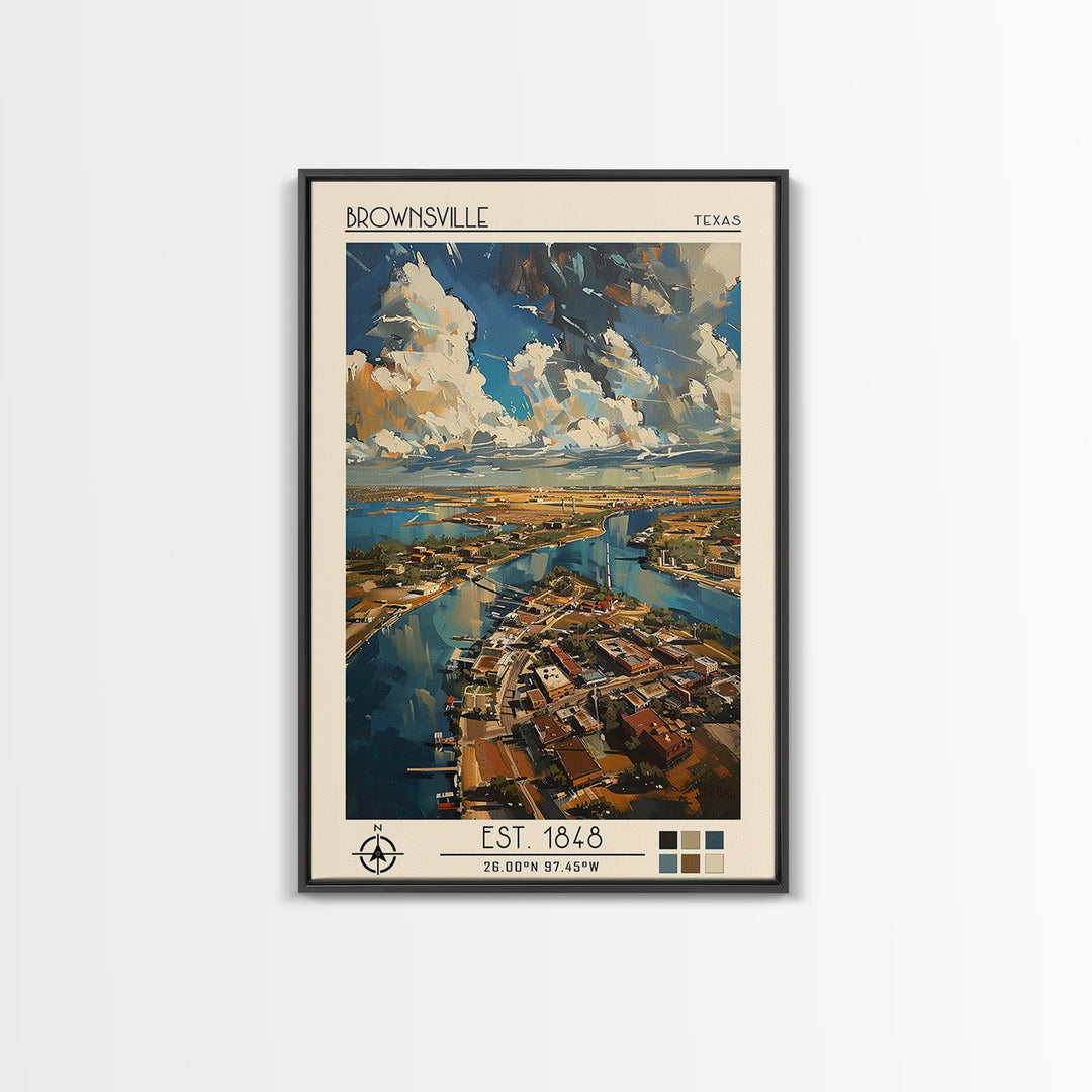 Brownsville Travel Poster, Canvas Print, Poster Print, Travel Wall Art, Minimalist Poster, Fine Art Print, City Art Print, Art Print