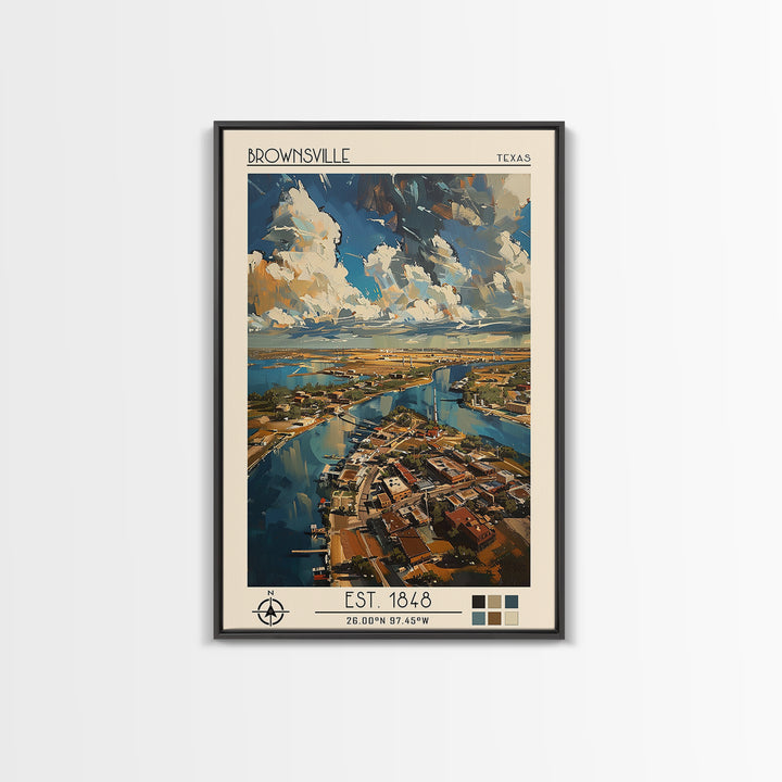 Brownsville Travel Poster, Canvas Print, Poster Print, Travel Wall Art, Minimalist Poster, Fine Art Print, City Art Print, Art Print