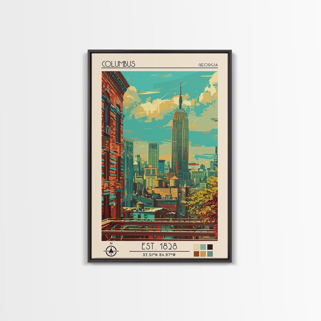 Columbus Ohio Travel Poster, Canvas Print, City Travel Poster, Travel Wall Art, Minimalist Poster, City Art Print, Modern Wall Decor