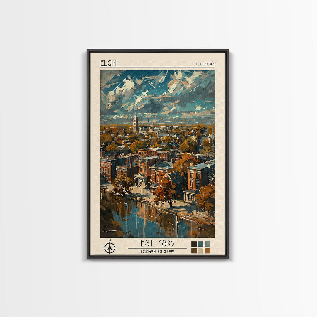 Elgin Travel Poster, Canvas Print, Travel Wall Art, City Wall Art, Art Print, Vintage Travel Print, Travel Posters, Travel Art Print