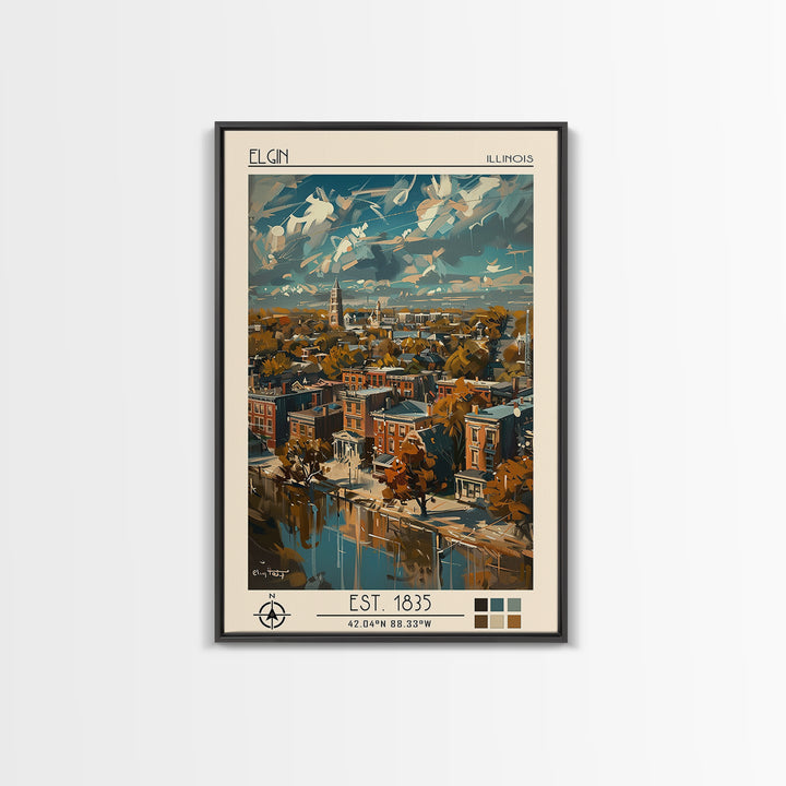 Elgin Travel Poster, Canvas Print, Travel Wall Art, City Wall Art, Art Print, Vintage Travel Print, Travel Posters, Travel Art Print