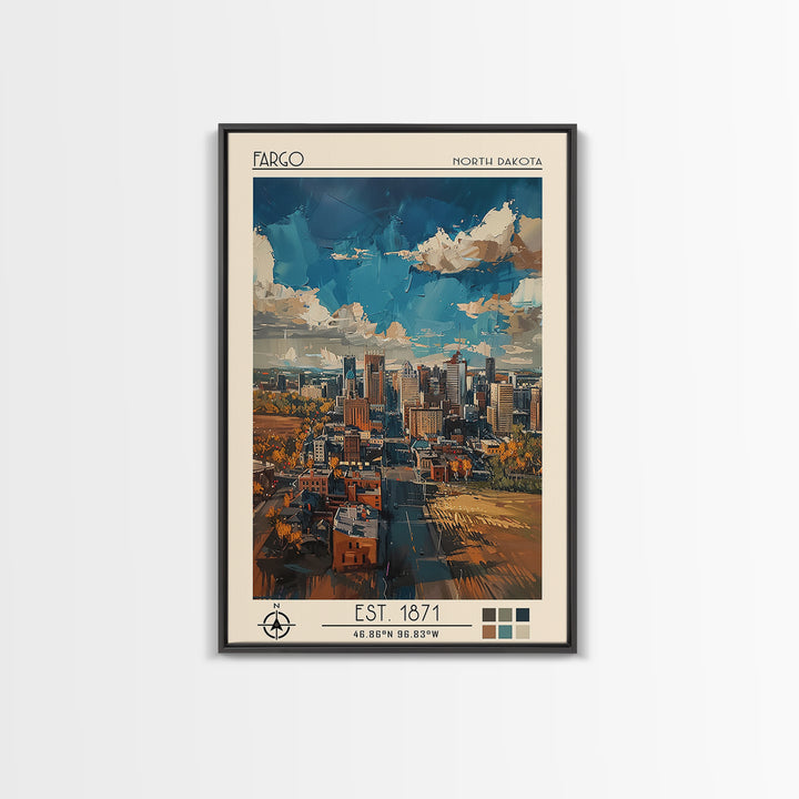 Fargo Travel Poster, Canvas Print, City Travel Poster, Travel Wall Art, Retro Wall Art, Gallery Wall Set, Travel Posters, Poster Art