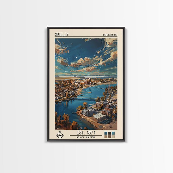 Greeley Travel Poster, Canvas Print, Travel Art Print, Modern Wall Decor, Travel Prints, City Art Print, Travel Wall Decor, Wall Art