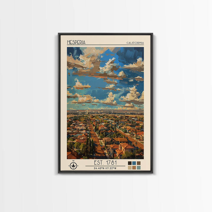 Hesperia Travel Poster, Canvas Print, City Art Print, Travel Wall Art, City Wall Art, Retro Wall Art, Travel Print, Gallery Wall Set