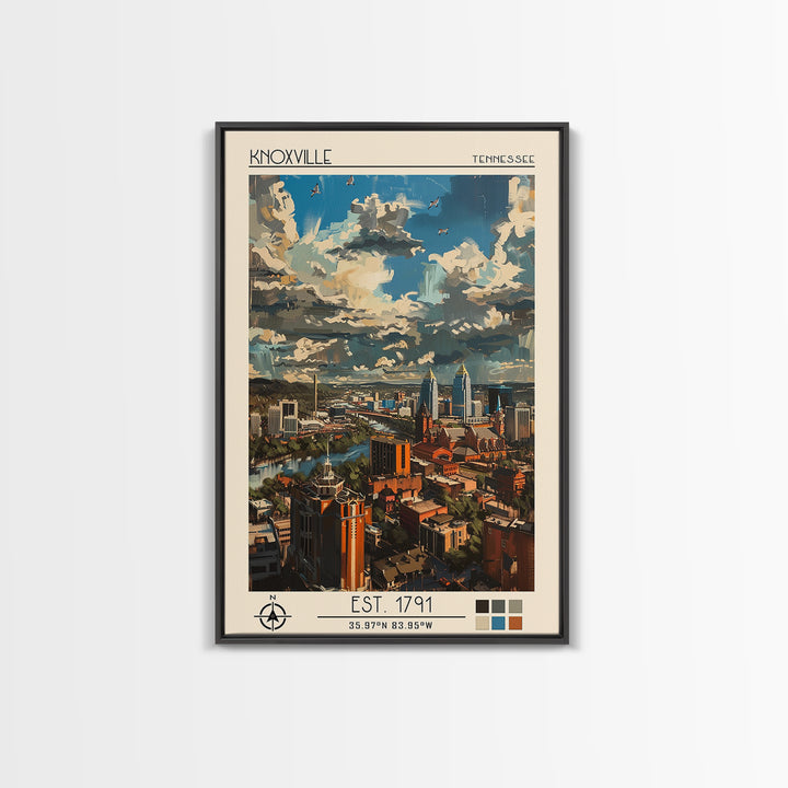 Knoxville Travel Poster, Canvas Print, Vintage Travel Print, City Wall Art, Poster Art, Poster Print, Vintage Travel, Fine Art Print
