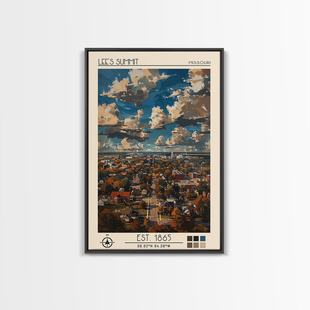 Lees Summit Travel Poster, Canvas Print, Retro Wall Art, Travel Print, Travel Decor, Wall Art, Home Decor, Travel Prints, Poster Art