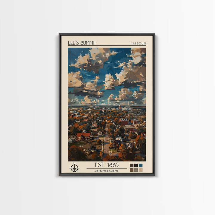 Lees Summit Travel Poster, Canvas Print, Retro Wall Art, Travel Print, Travel Decor, Wall Art, Home Decor, Travel Prints, Poster Art