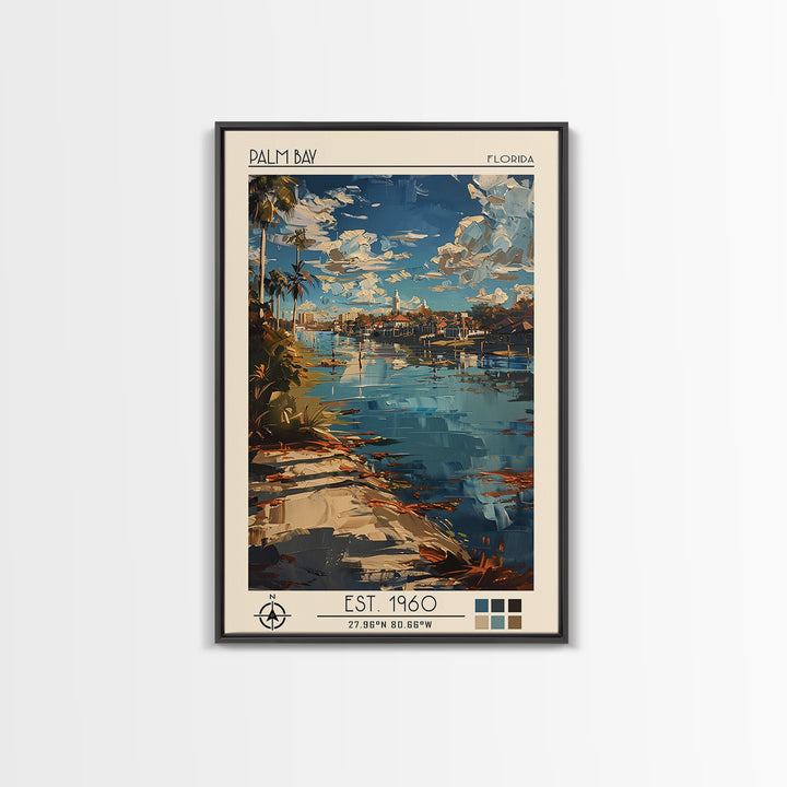 Palm Bay Travel Poster, Canvas Print, City Art Print, Travel Wall Art, Travel Prints, Minimalist Poster, Poster Art, Wanderlust Gift