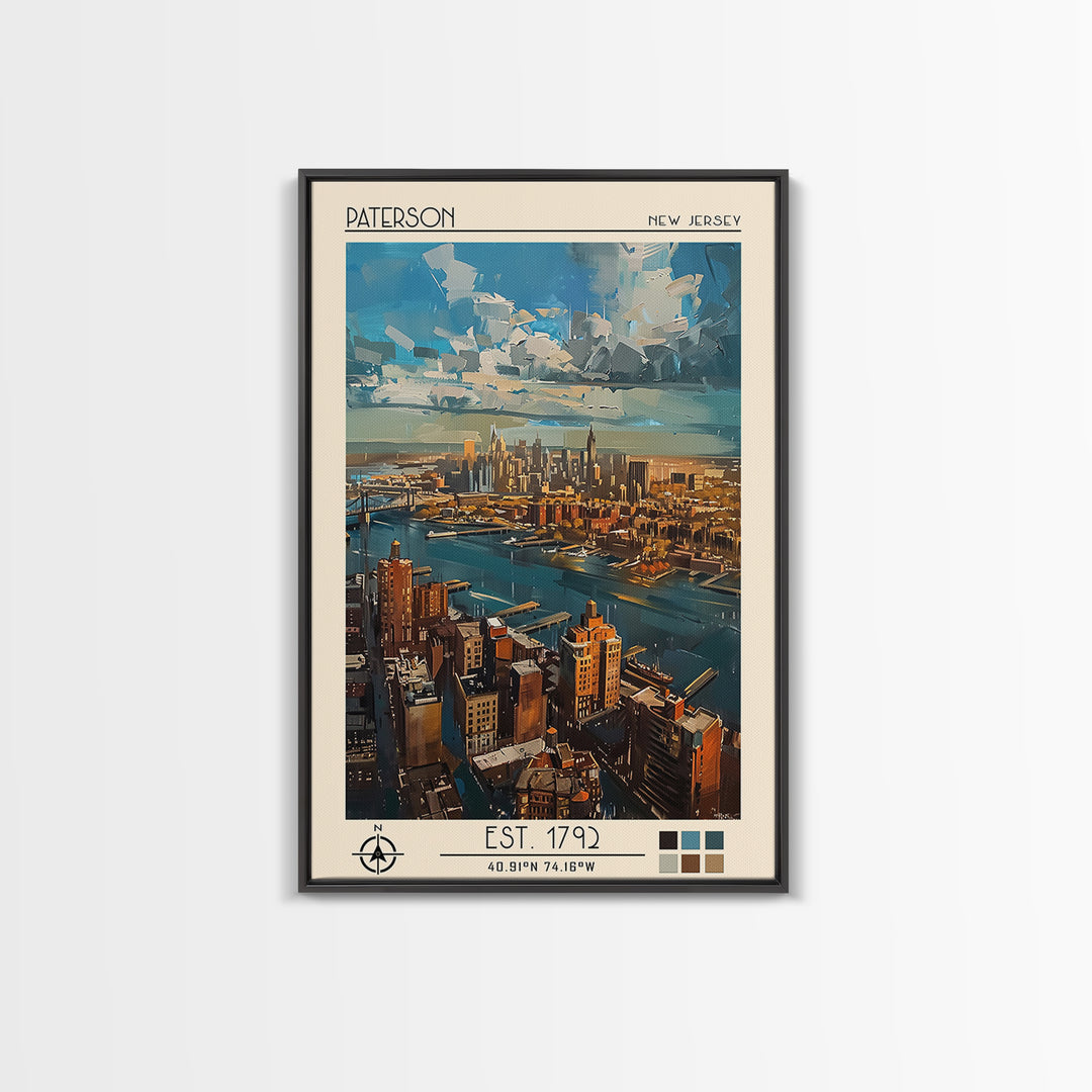 Paterson Travel Poster, Canvas Print, Travel Prints, Landscape Art, Travel Art Print, Gallery Wall Set, City Art Print, Poster Print