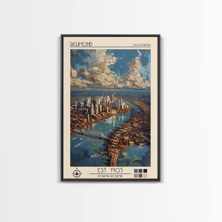 Richmond Virginia Travel Poster, Canvas Print, Travel Art Print, Modern Wall Decor, City Art Print, Travel Prints, Minimalist Poster