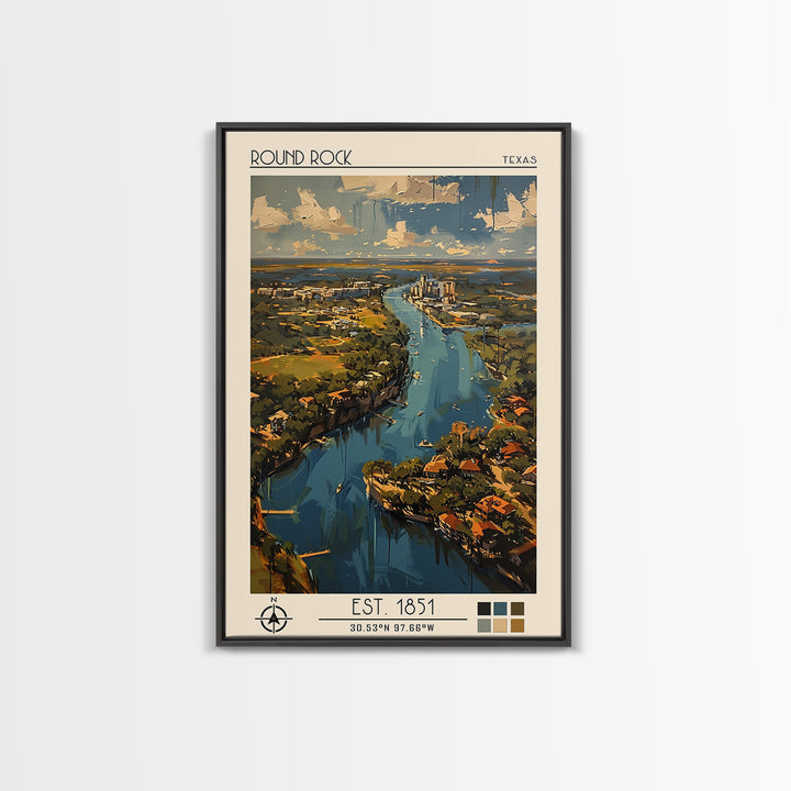 Round Rock Travel Poster, Canvas Print, Travel Prints, Landscape Art, Colorful Wall Art, Poster Print, Poster Art, Travel Wall Decor