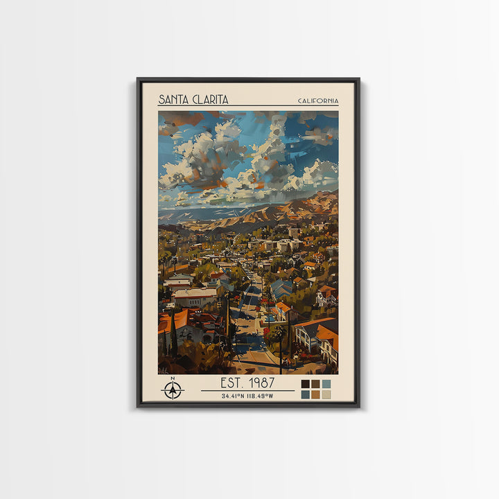 Santa Clarita Travel Poster, Canvas Print, City Travel Poster, Vintage City Poster, City Wall Art, Minimalist Poster, Travel Posters