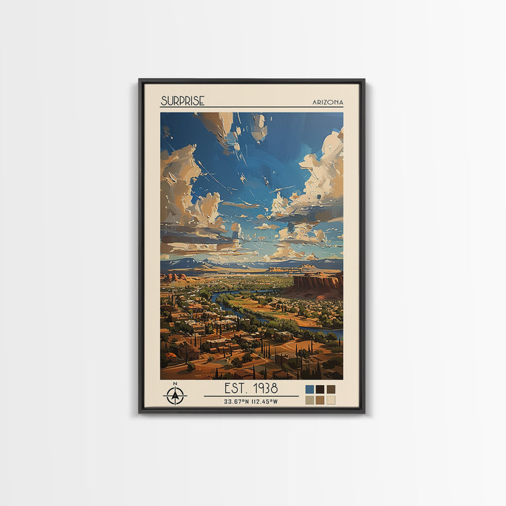 Surprise Travel Poster, Canvas Print, Travel Prints, Landscape Art, Vintage City Poster, Travel Print, Wall Art, Retro Travel Poster