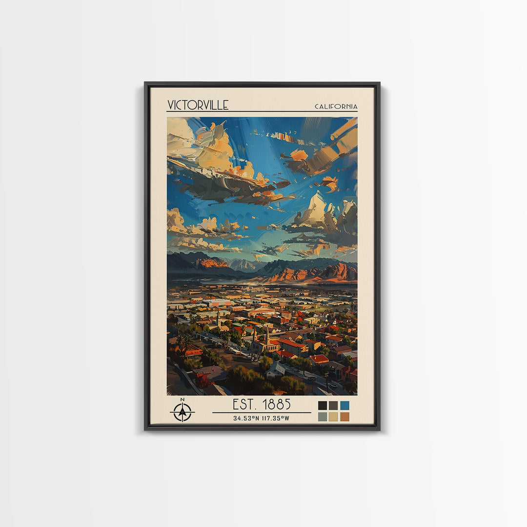 Victorville Travel Poster, Canvas Print, Poster Print, Travel Wall Art, Vintage Travel Art, Living Room Wall Art, City Travel Poster