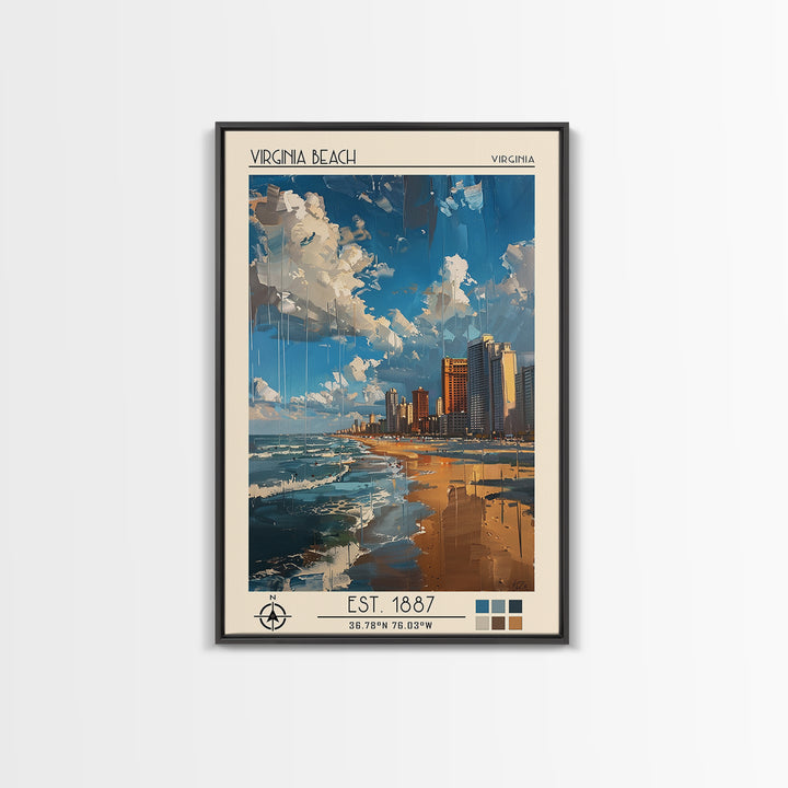 Virginia Beach Travel Poster, Canvas Print, City Art Print, Travel Wall Art, Vintage Poster, City Travel Poster, Vintage City Poster