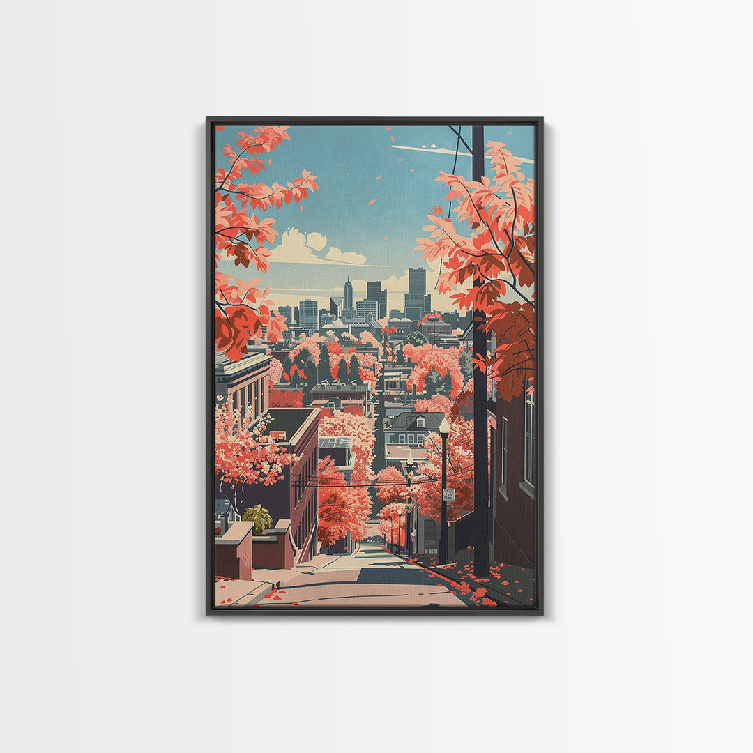 Ann Arbor Travel Poster, Framed Canvas Print, City Travel Poster, Vintage City Poster, Poster Print, Vintage Posters, Retro Wall Art