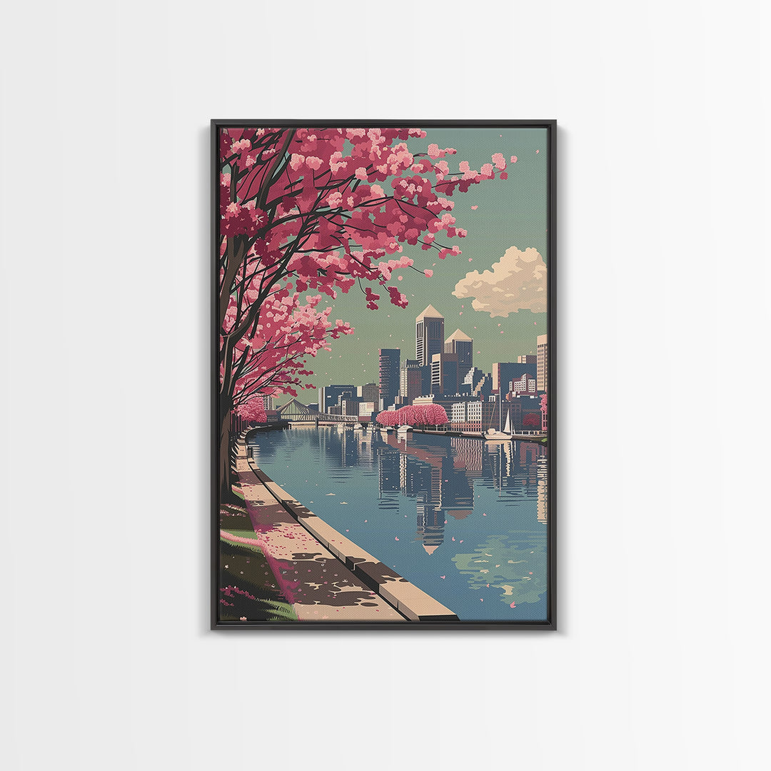 Baltimore Travel Poster, Framed Canvas Print, Retro Wall Art, Travel Print, Wall Art, Home Office Decor, Travel Decor, Travel Prints