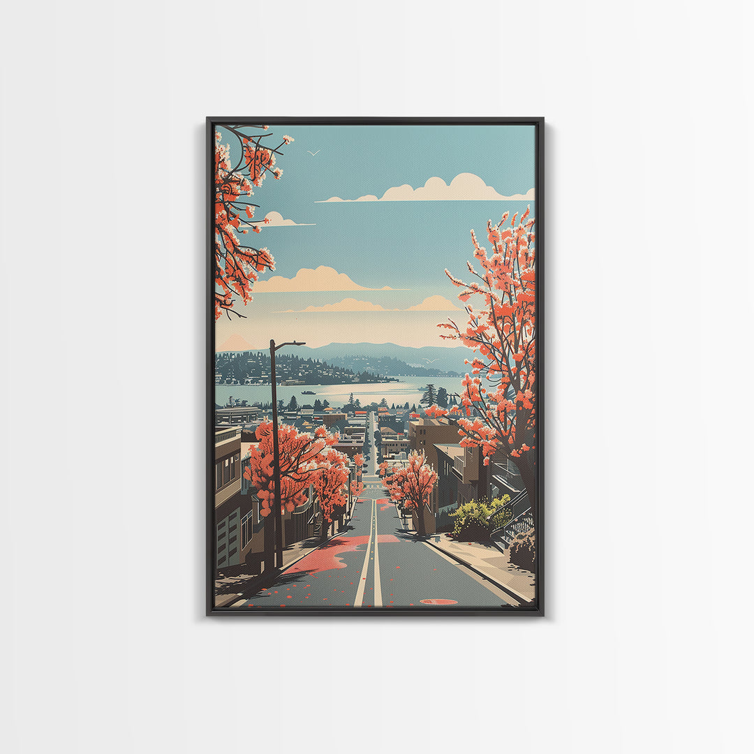 Berkeley Travel Poster, Framed Canvas Print, Retro Wall Art, Travel Print, Living Room Wall Art, Retro Travel Poster, City Art Print