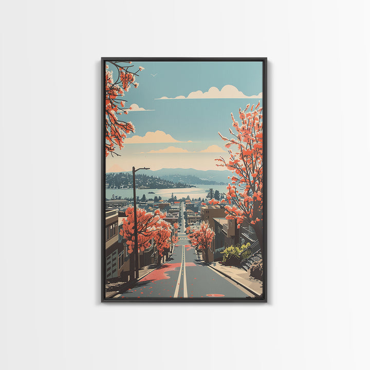 Berkeley Travel Poster, Framed Canvas Print, Retro Wall Art, Travel Print, Living Room Wall Art, Retro Travel Poster, City Art Print