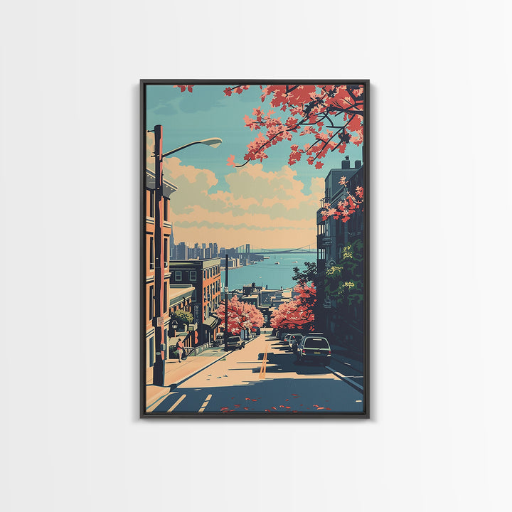 Bridgeport Travel Poster, Canvas Print, City Art Print, Travel Wall Art, Wall Art, Vintage Poster, Vintage Travel Art, Landscape Art