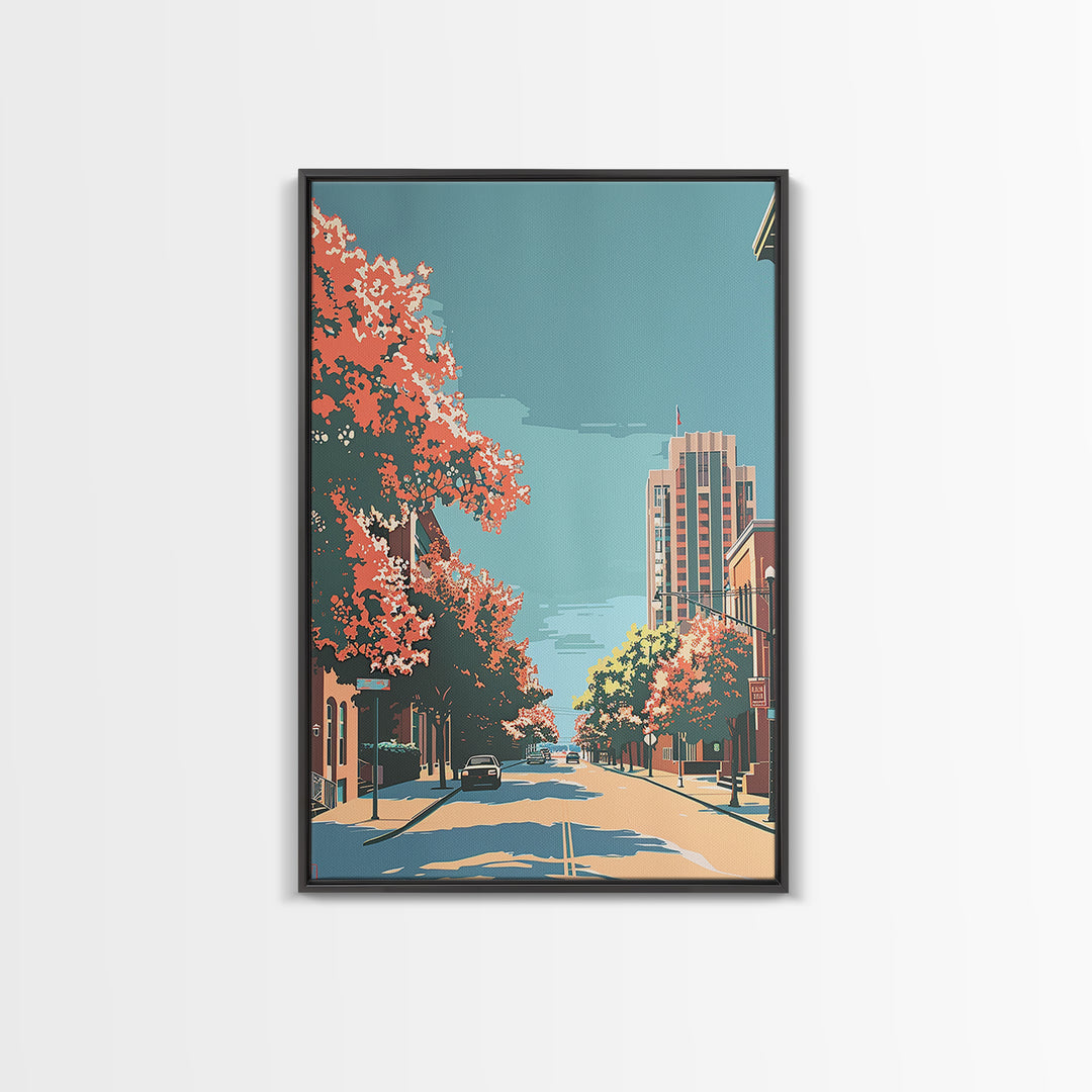 Carrollton Travel Poster, Framed Canvas Print, City Art Print, Travel Wall Art, Vintage Travel Print, Wall Art, Living Room Wall Art