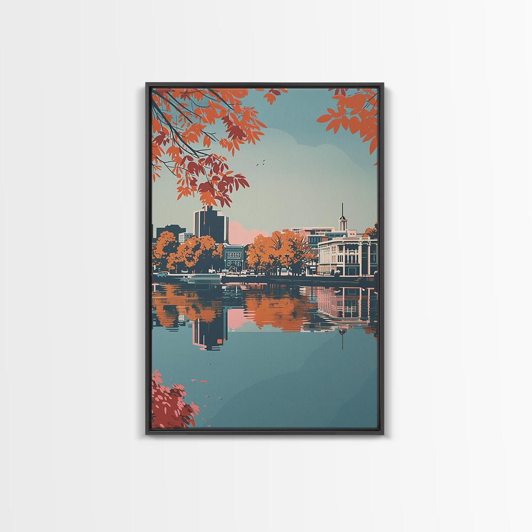 Columbia South Carolina Travel Poster, Canvas Print, Travel Prints, Landscape Art, Travel Wall Decor, Retro Travel Print, Home Decor